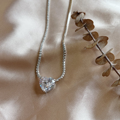 Heart-Cut Diamond Necklace