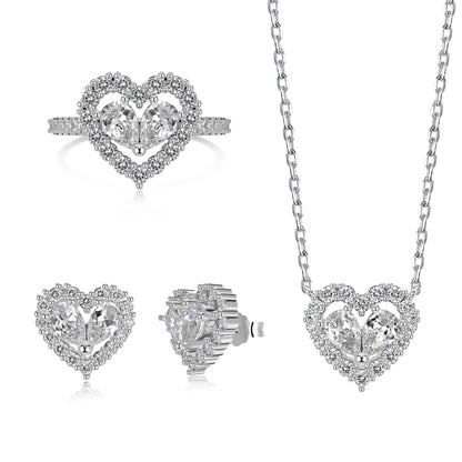 Heart-Shaped Diamond Pendant Necklace