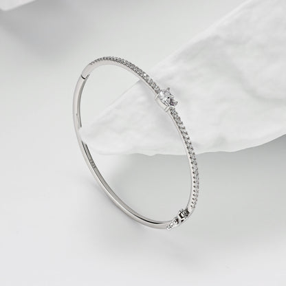 Cushion Solitaire Bangle Bracelet