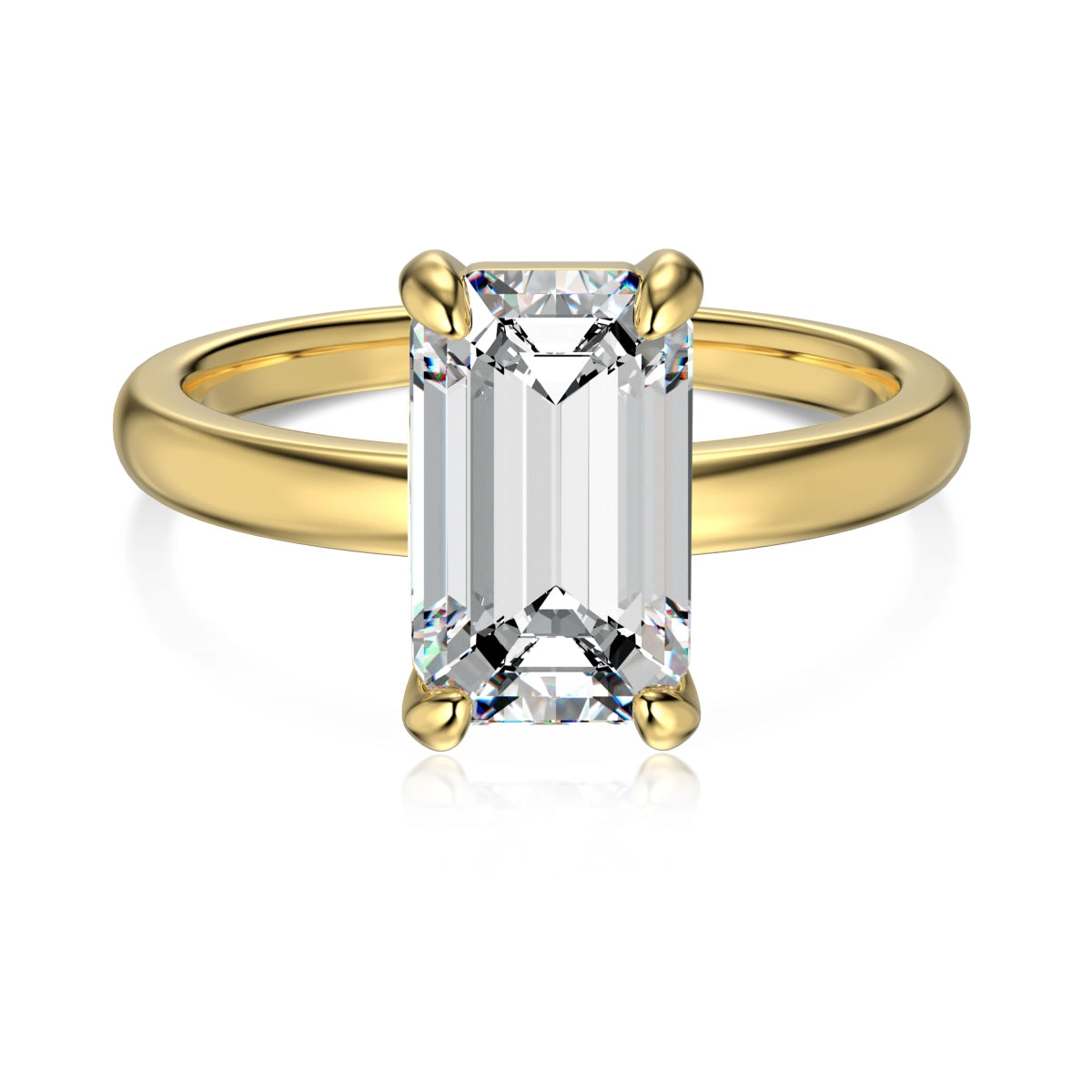 Emerald Cut Gold Ring