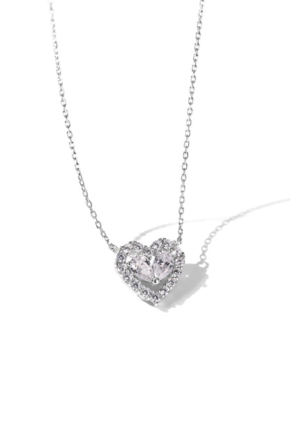 Heart-Shaped Diamond Pendant Necklace