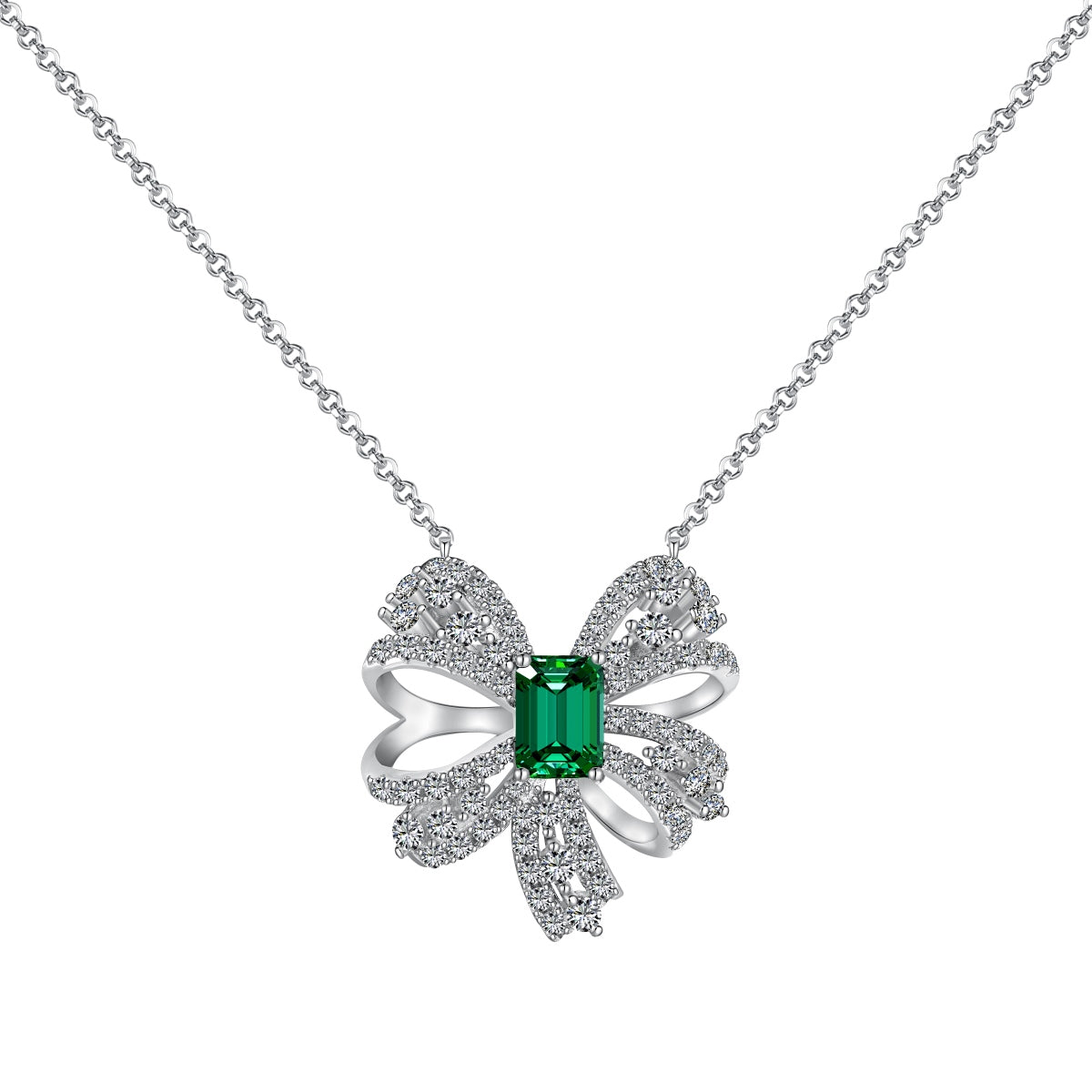 Emerald Bow Necklace