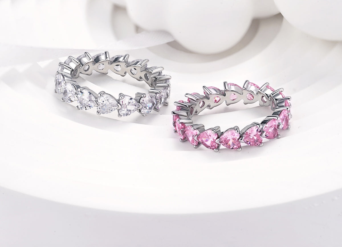 Clear Heart Eternity Ring