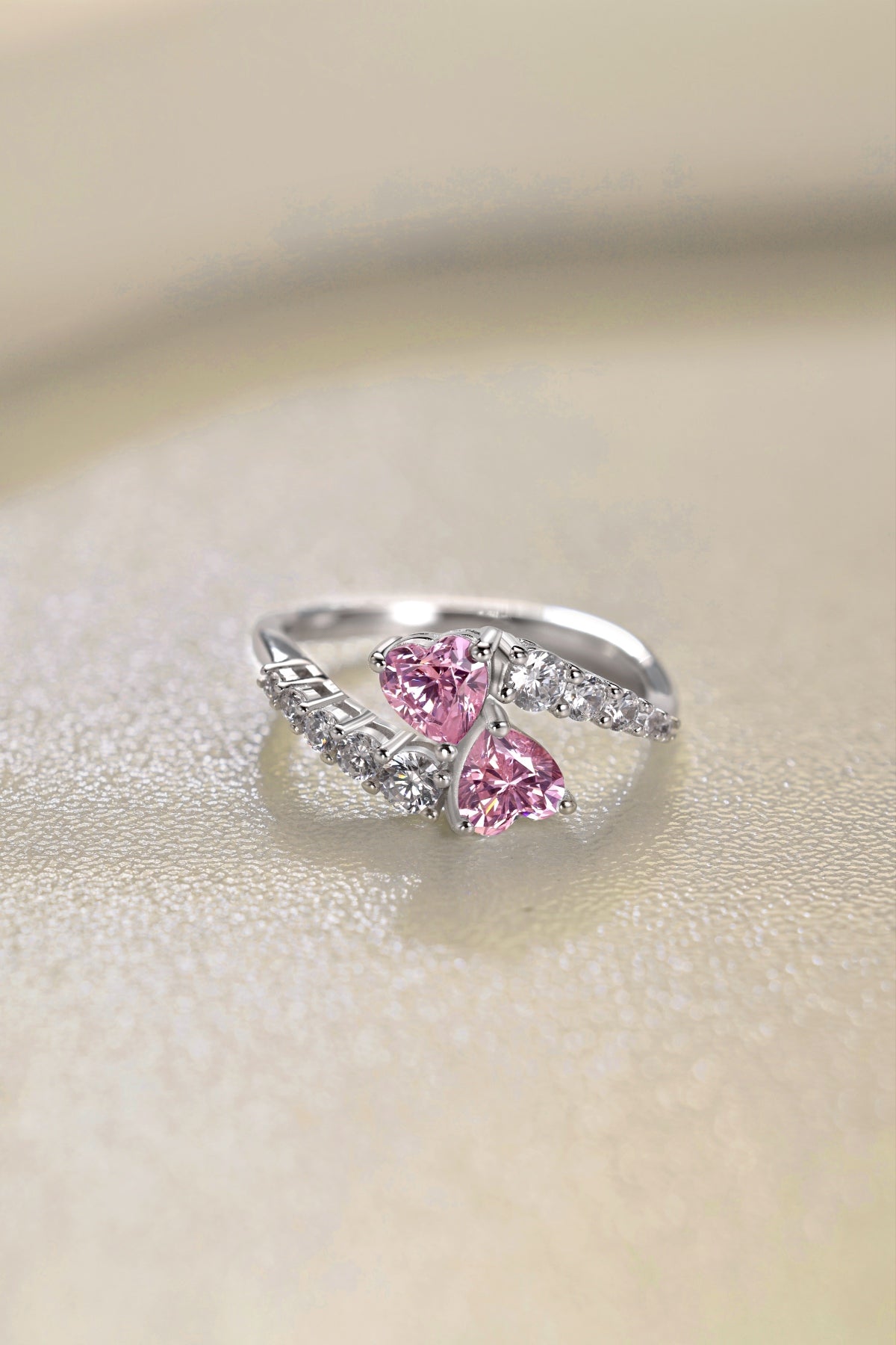 Pink Heart-shaped Gemstone Ring