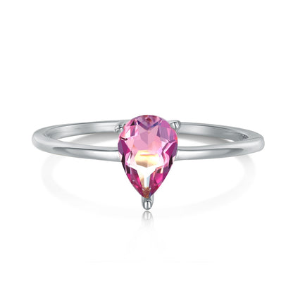 Pink Teardrop Gemstone Ring