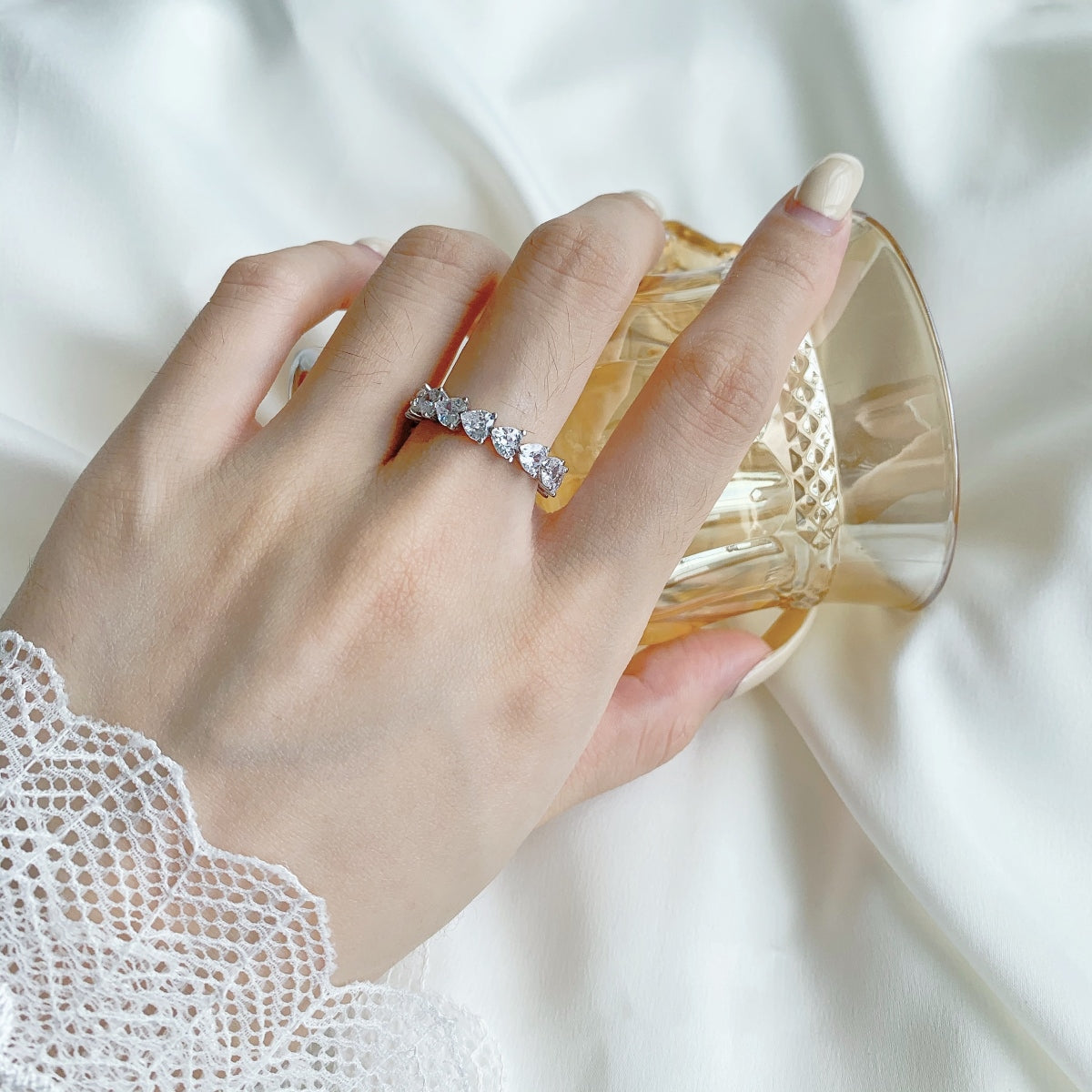 Clear Heart Eternity Ring