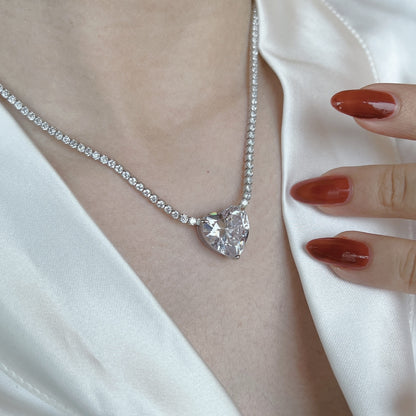 Heart-Cut Diamond Necklace