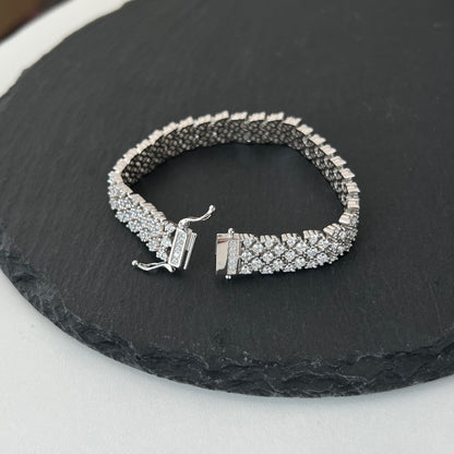 Silver Cluster Bracelet