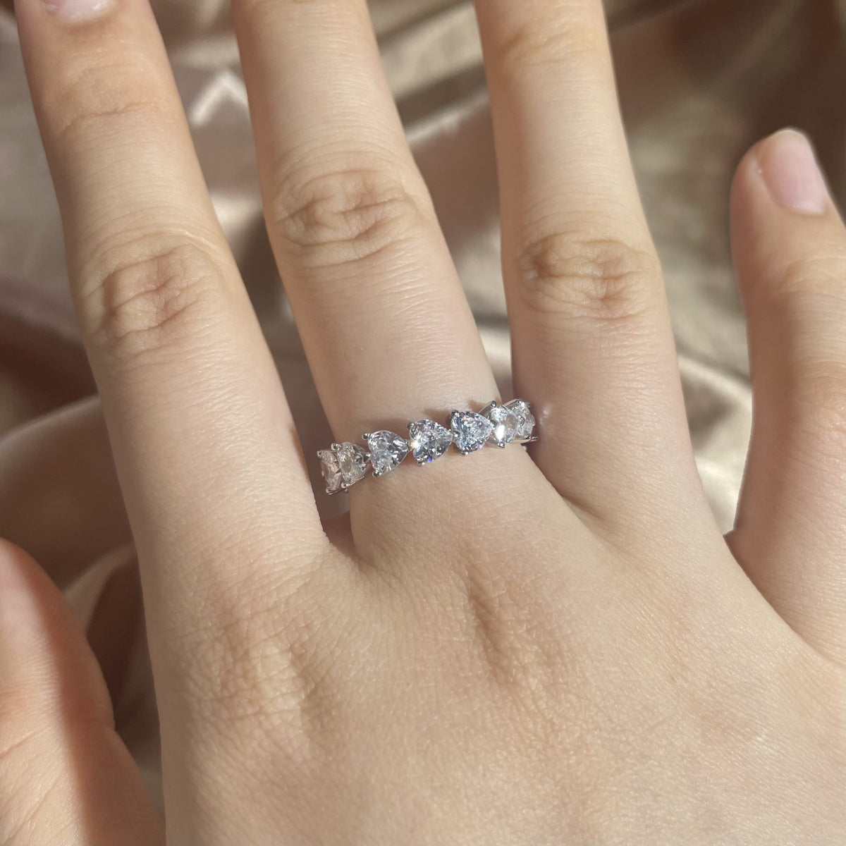 Clear Heart Eternity Ring