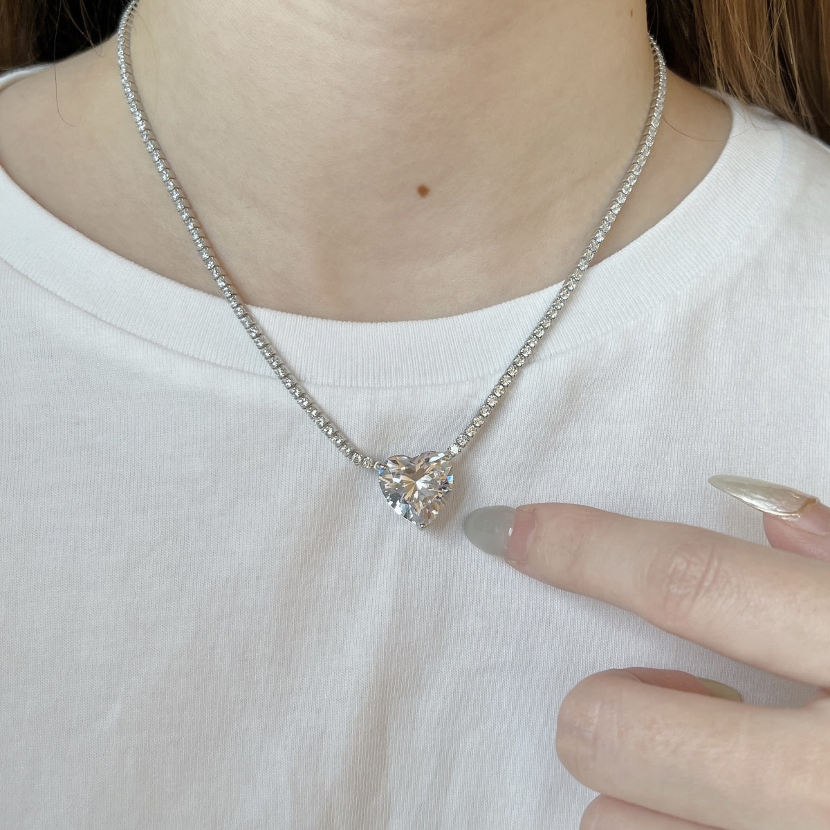 Heart-Cut Diamond Necklace