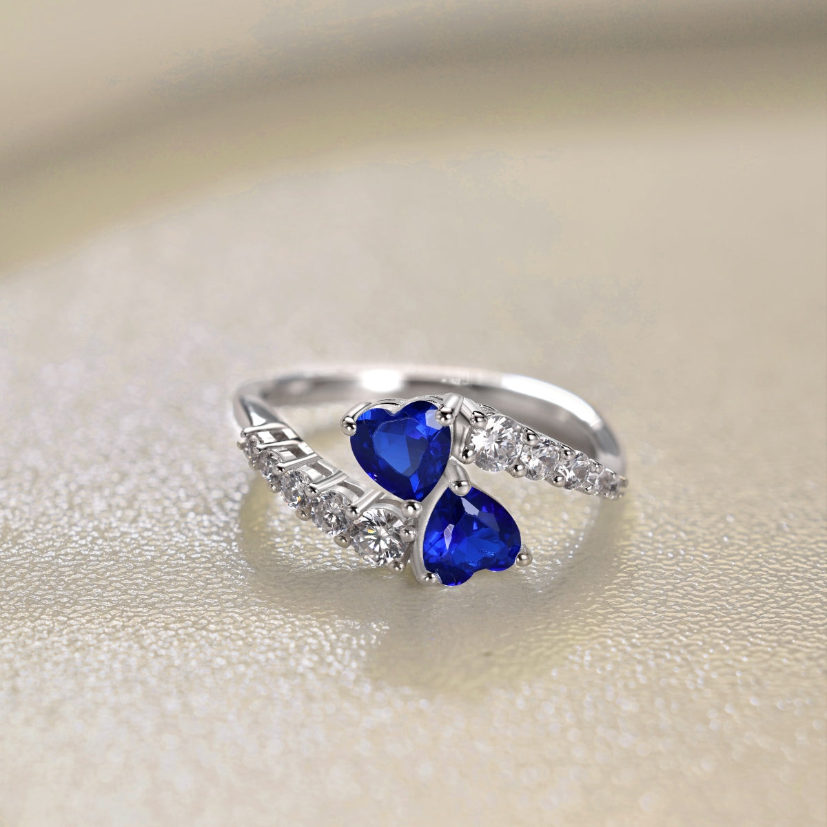 Blue Heart-shaped Gemstone Ring