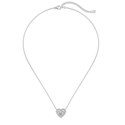 Heart-Shaped Diamond Pendant Necklace