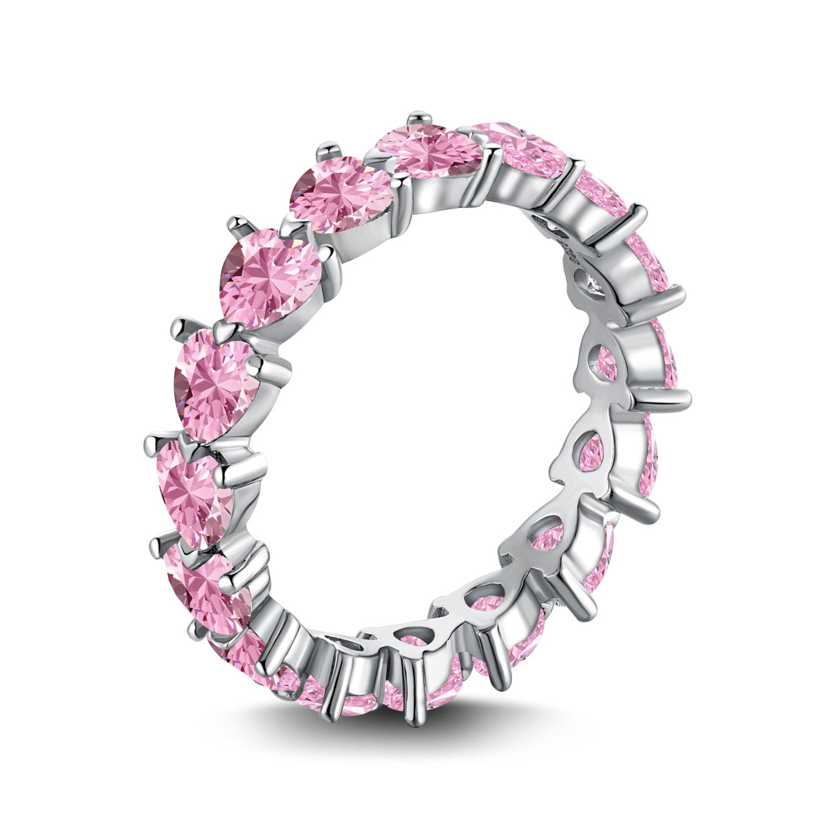 Pink Heart Eternity Ring