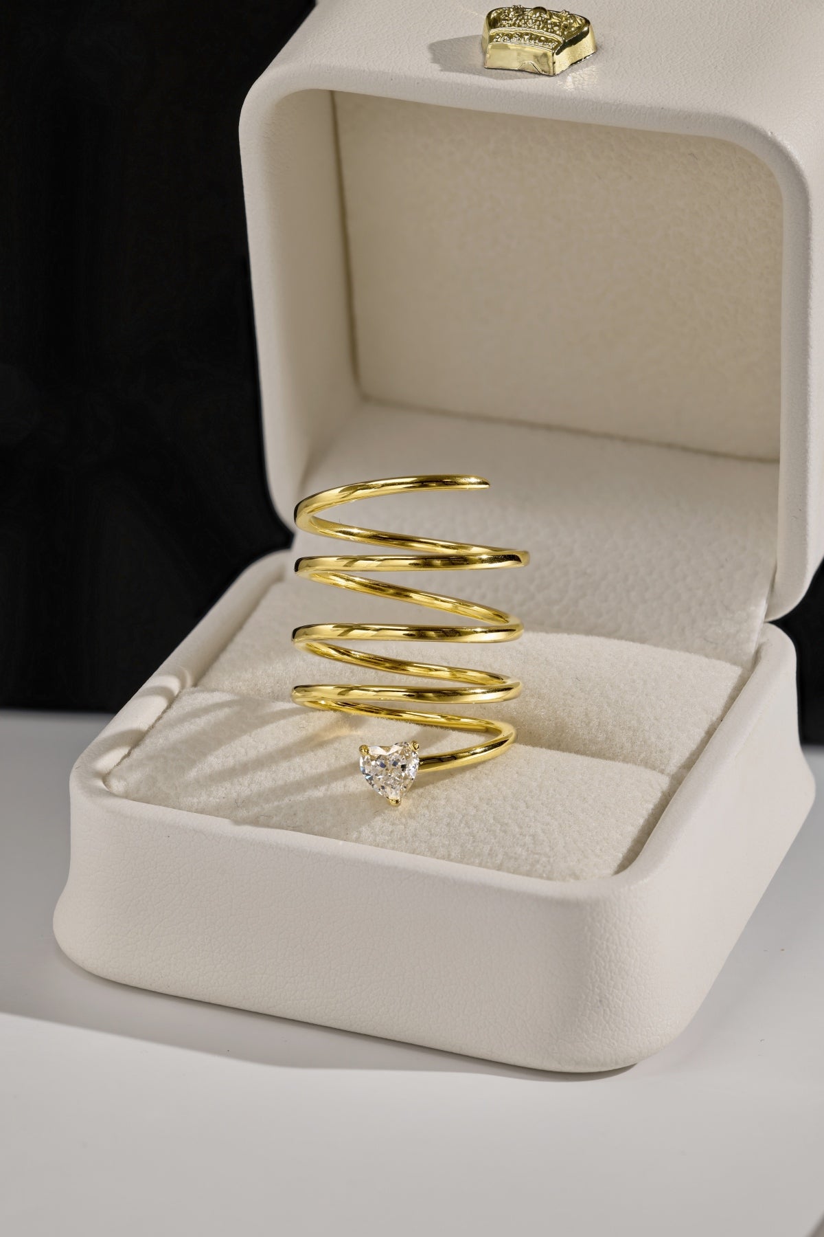 Gold Spiral Heart Ring