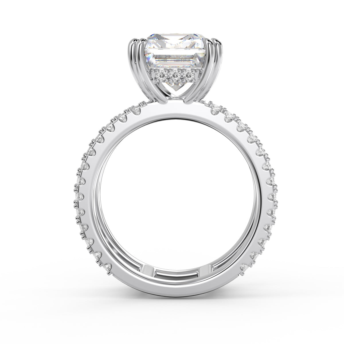 Emerald Cut Silver Statement Ring