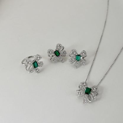 Emerald Bow Necklace