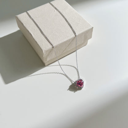 Pink Heart Pendant Necklace