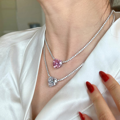 Heart-Cut Diamond Necklace