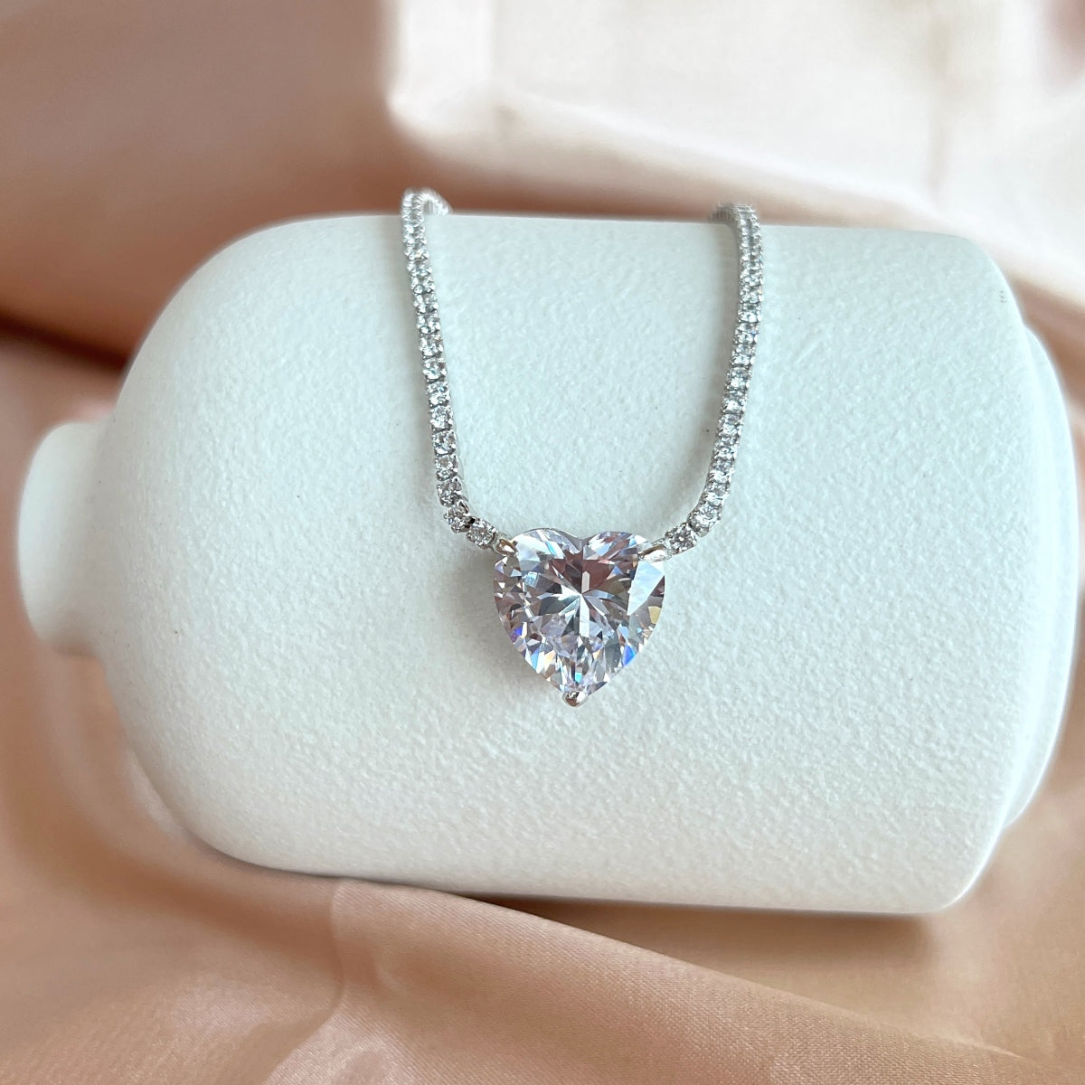 Heart-Cut Diamond Necklace