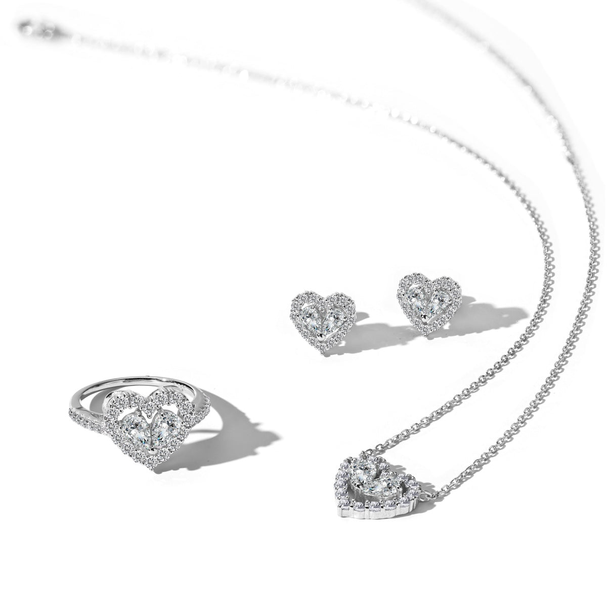 Heart-Shaped Diamond Pendant Necklace