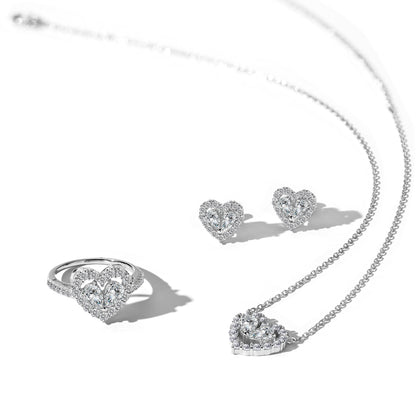 Heart-Shaped Diamond Pendant Necklace