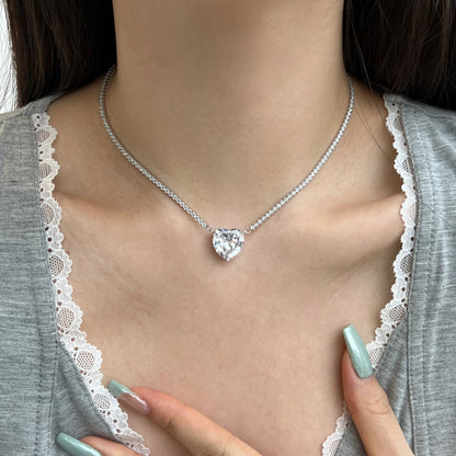 Heart-Cut Diamond Necklace