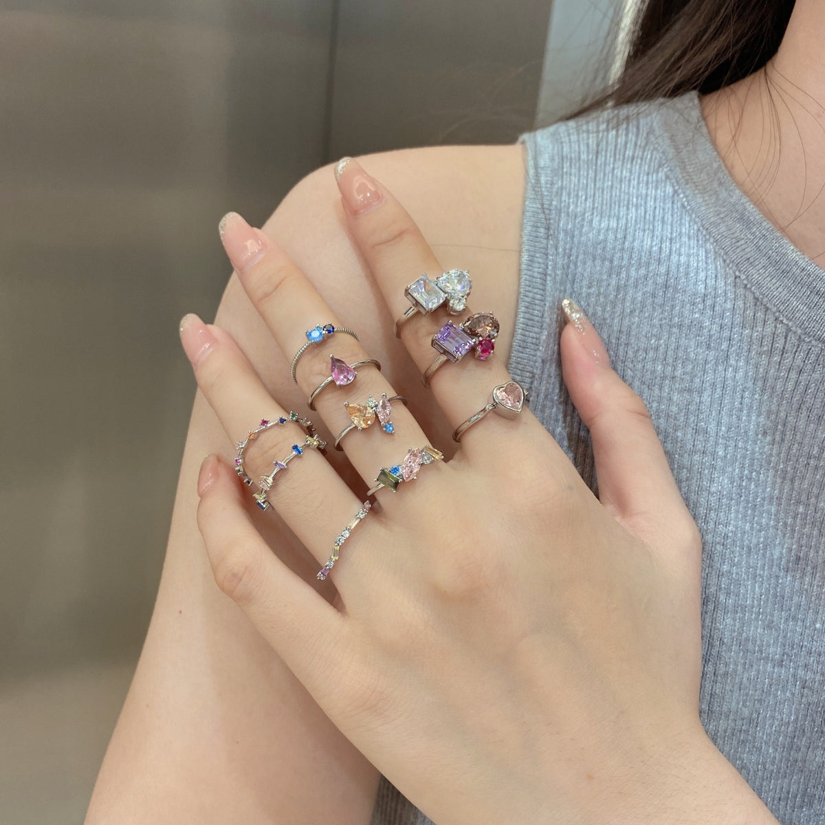 Pink Teardrop Gemstone Ring