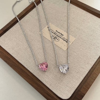 Heart-Cut Diamond Necklace