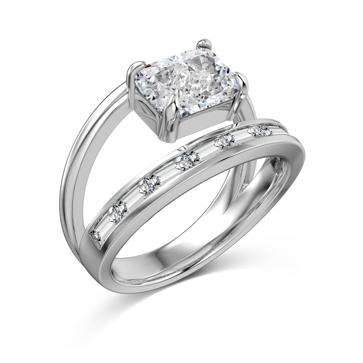 Dual Band Engagement Ring