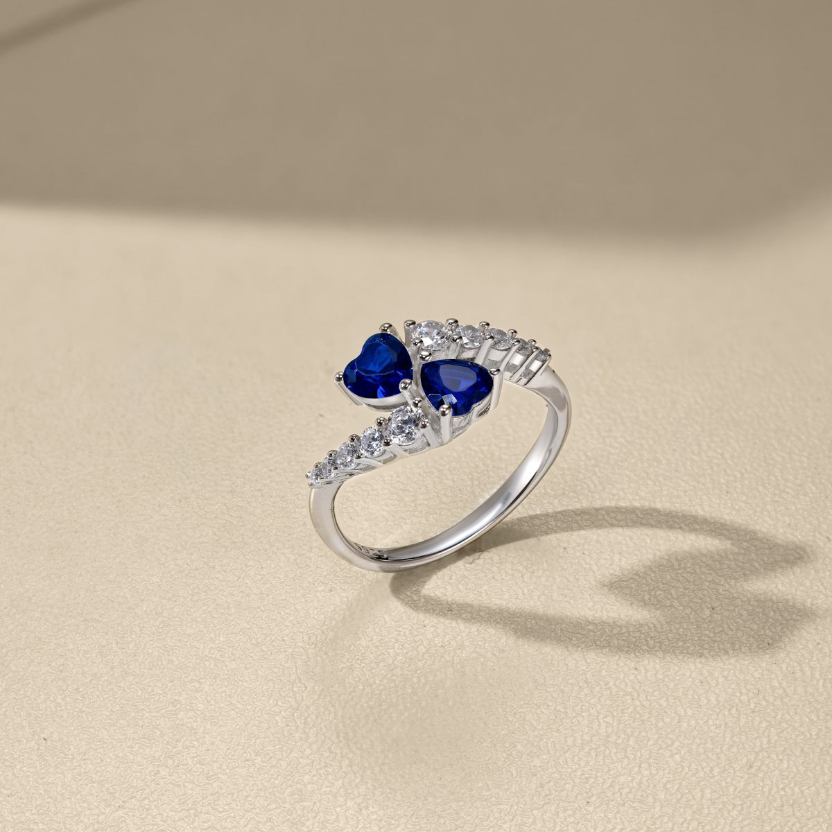 Blue Heart-shaped Gemstone Ring