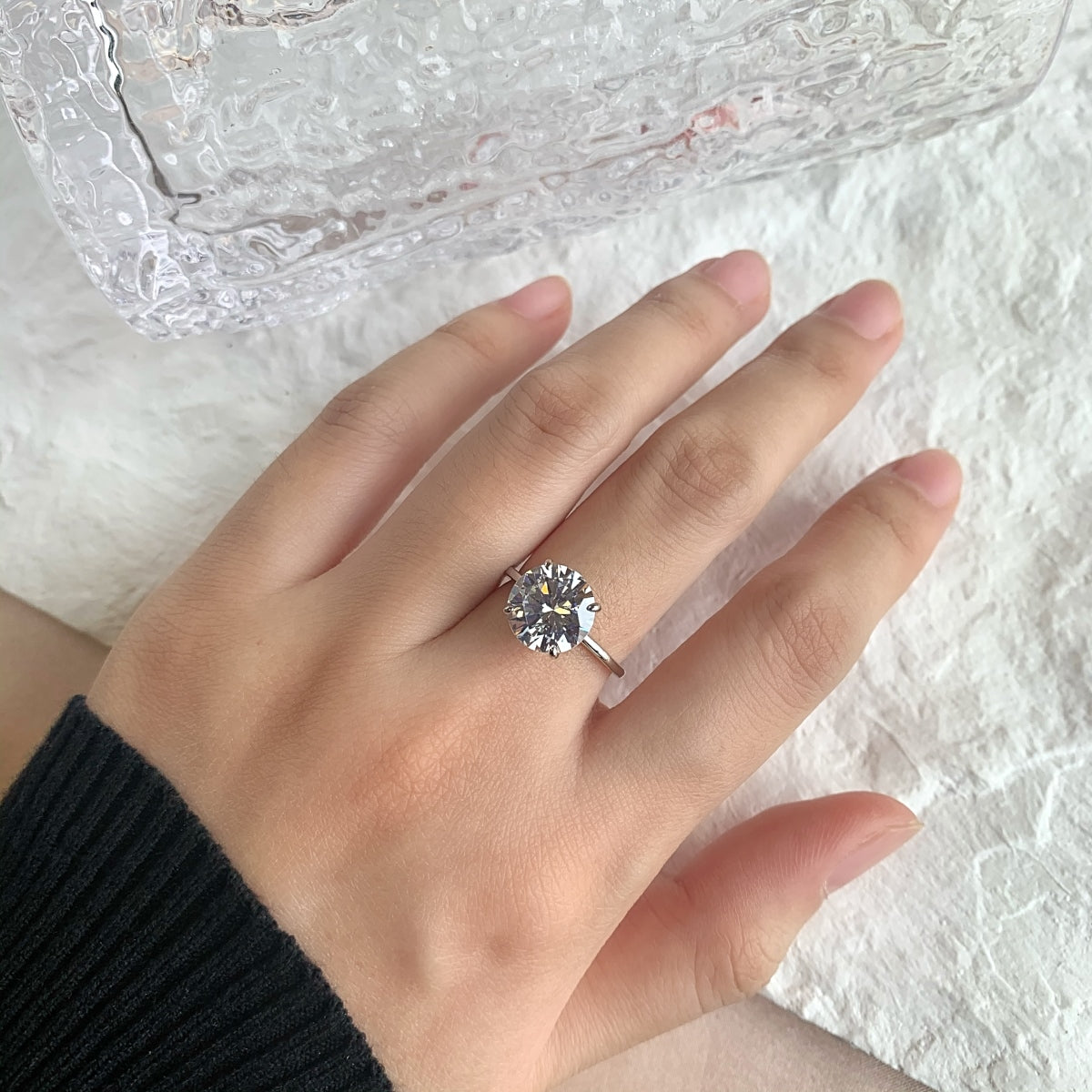 Solitaire Round-Cut Engagement Ring