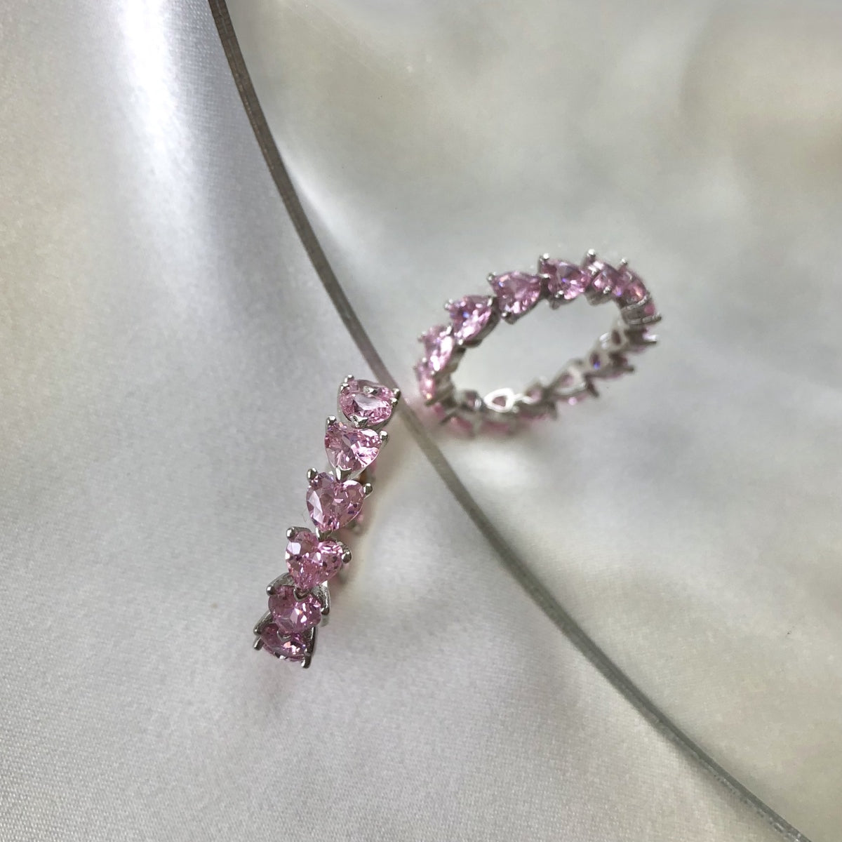 Pink Heart Eternity Ring