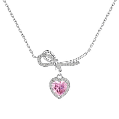 Pink Heart Pendant Necklace