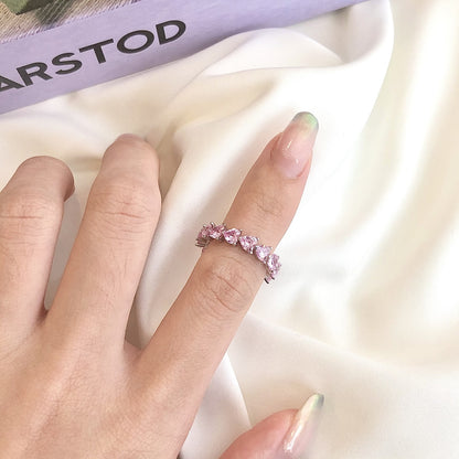 Pink Heart Eternity Ring