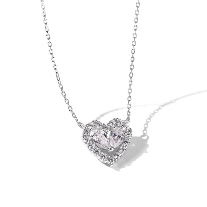 Heart-Shaped Diamond Pendant Necklace