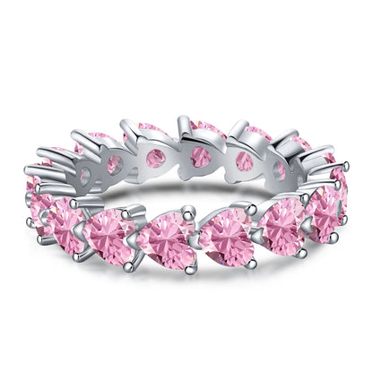 Pink Heart Eternity Ring