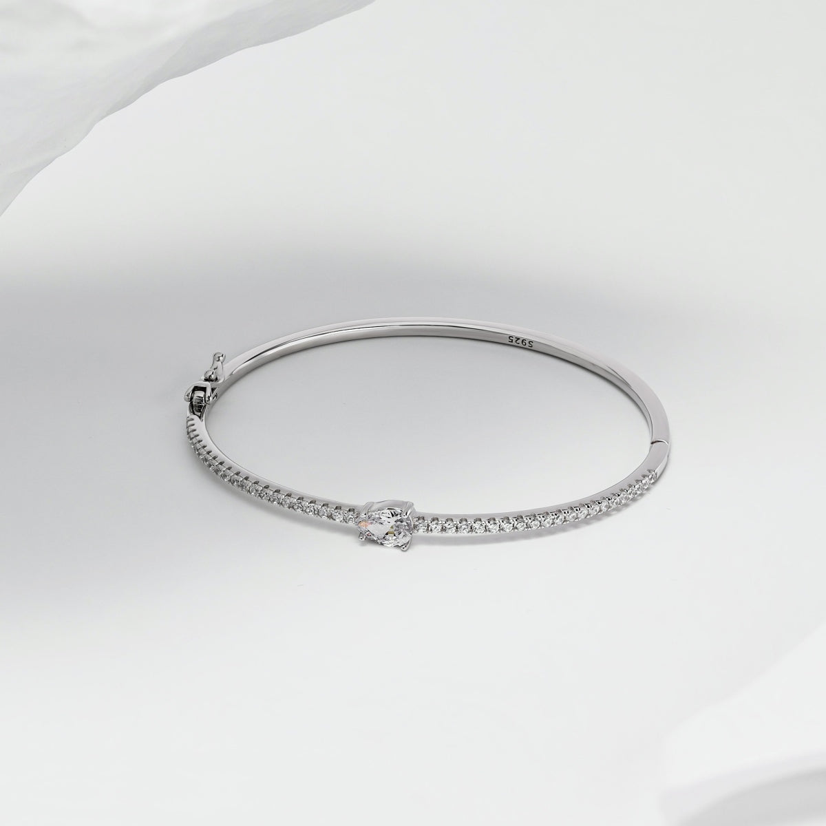 Cushion Solitaire Bangle Bracelet