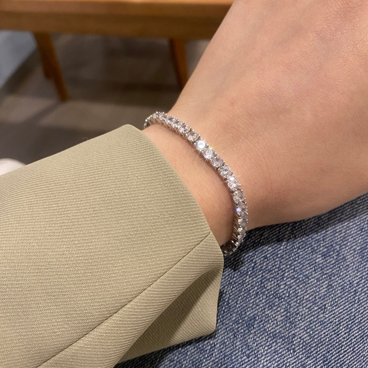 Classic Silver Tennis Bracelet