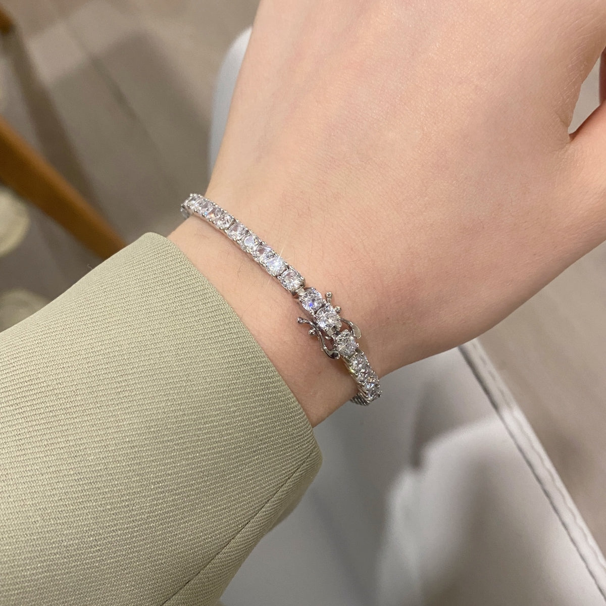 Classic Silver Tennis Bracelet