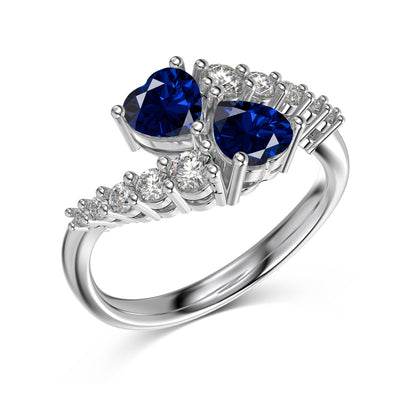 Blue Heart-shaped Gemstone Ring