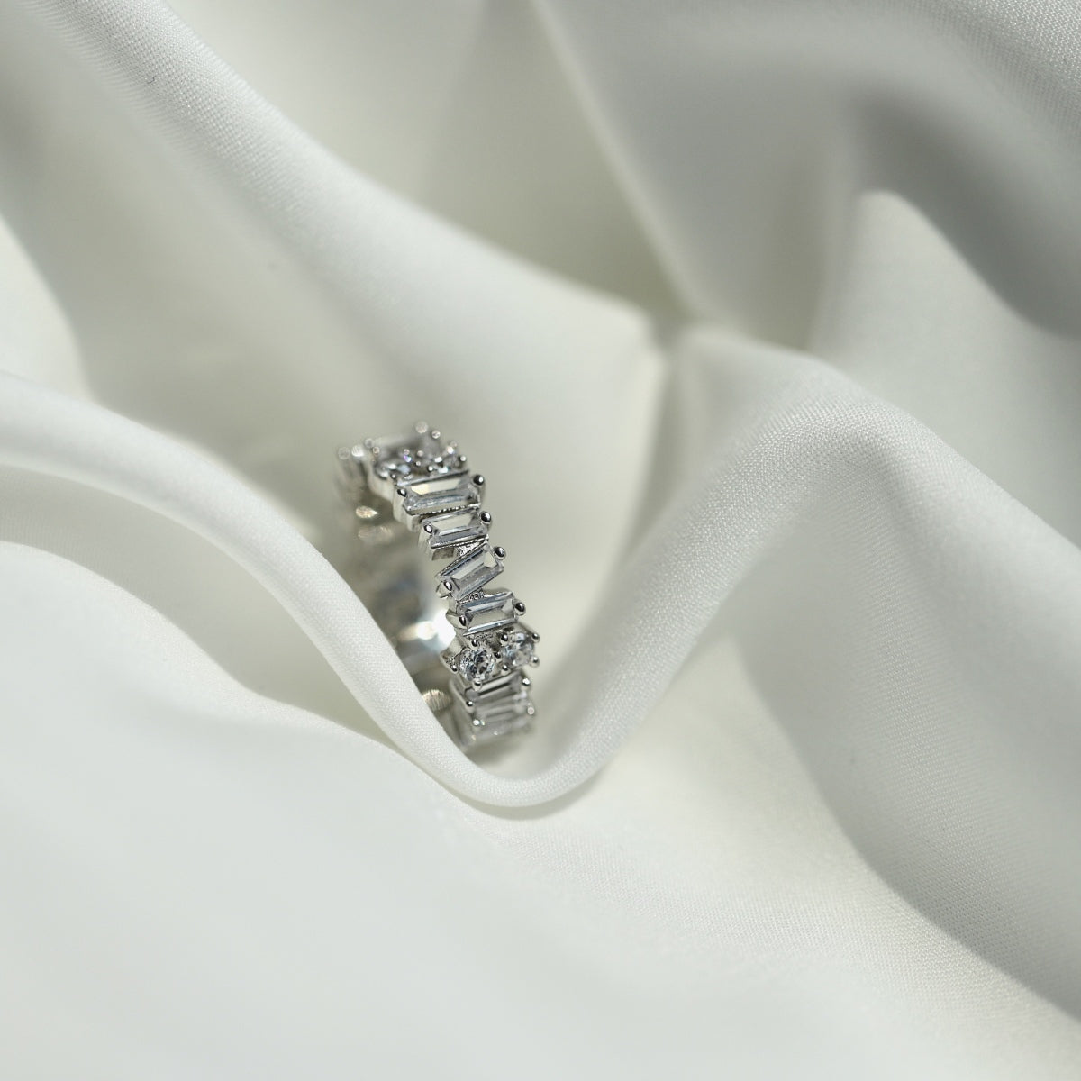 Baguette and Round-Cut Eternity Ring