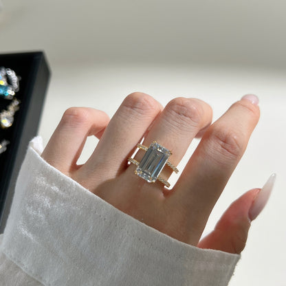 Emerald Cut Gold Statement Ring