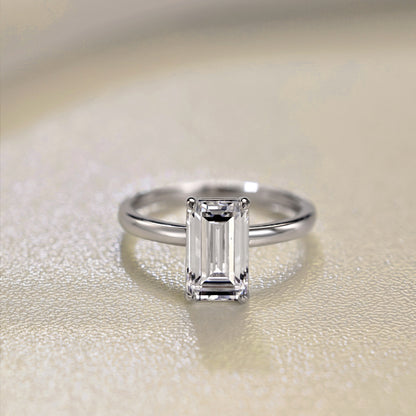 Emerald Cut Silver Ring