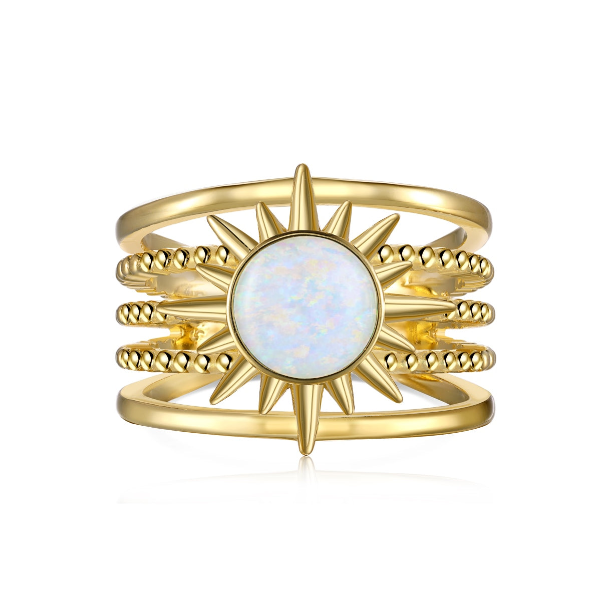 Gold Sunburst Opal Ring