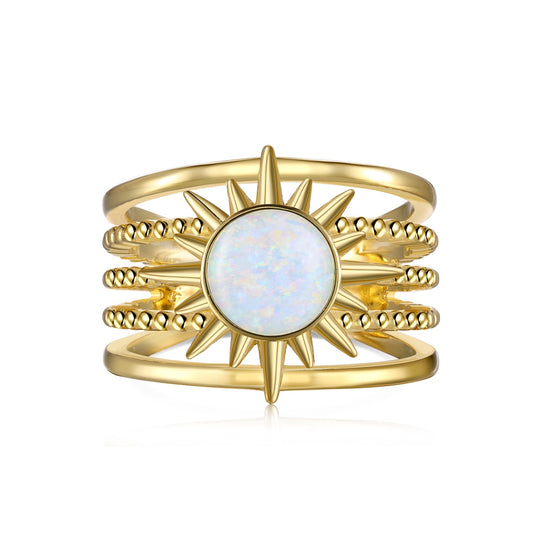 Gold Sunburst Opal Ring