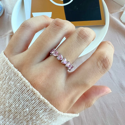 Pink Heart Eternity Ring