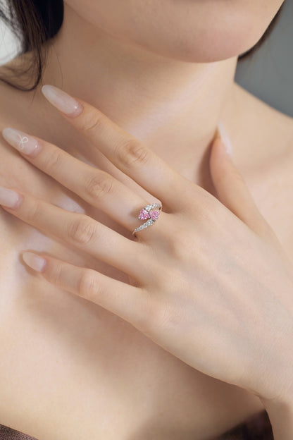 Pink Heart-shaped Gemstone Ring